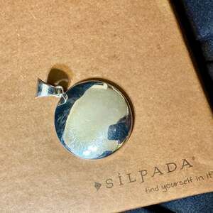 Silpada Sterling Silver Wavy Woven Round Disc Pendant